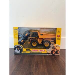 Top Race Remote Control Dump Truck Toy - Heavy-Duty Metal Construction Vehicle